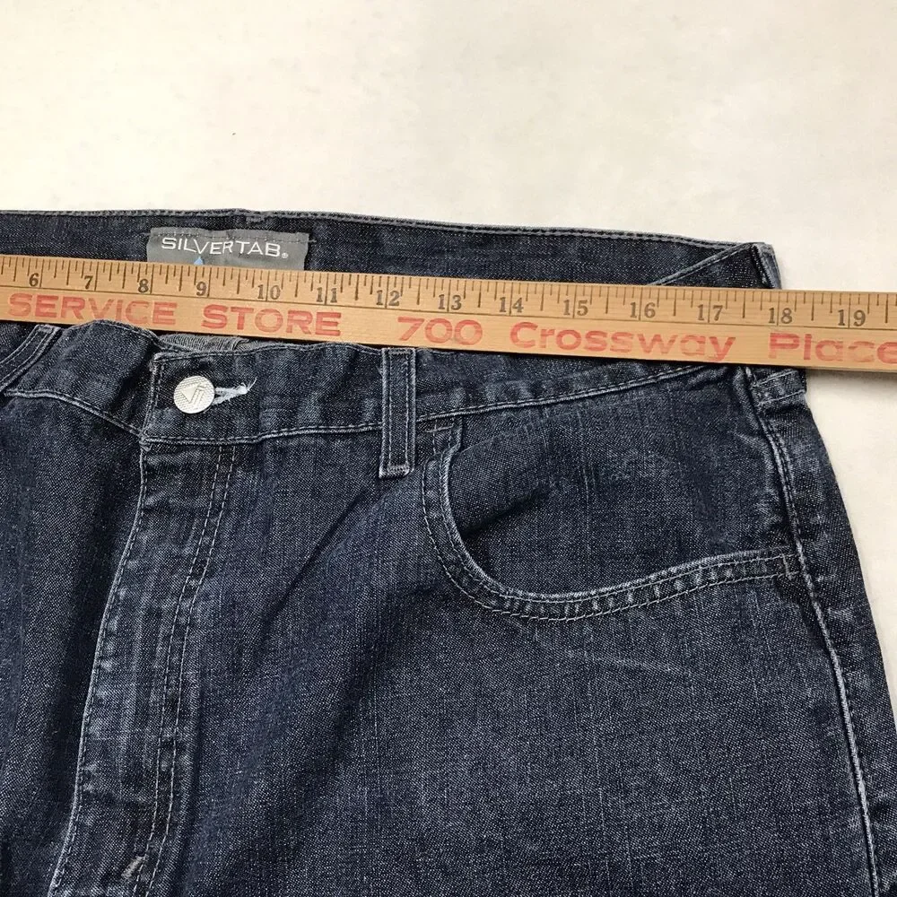 Y2K LEVIS SILVERTAB Boot Fit Jeans Men 36x30 Dark Distressed Made in Mexico '01